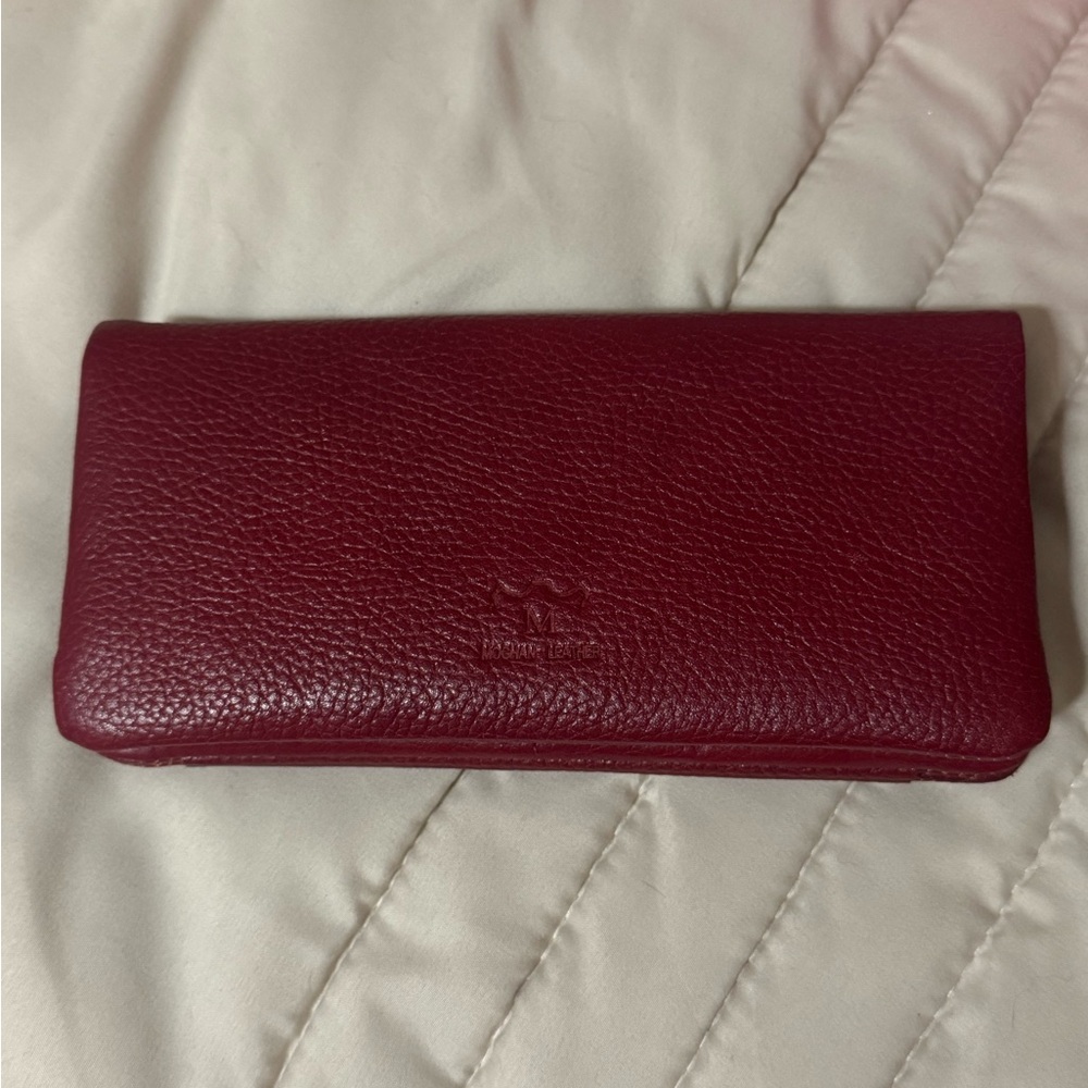 Beautiful Burgundy Red Genuine Leather Wallet Never Worn